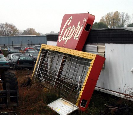 Capri Drive-In Theatre - Old Marquee In Junkyard